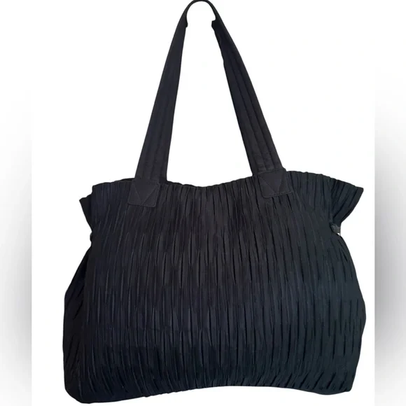 Victoria's Secret Black Crinkle Tote (Discontinued - 2016) - MSRP $89 - Picture 3 of 6